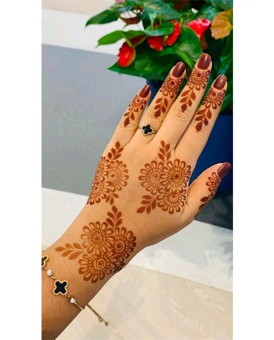 Crown And Cuff Refined Back Hand Mehndi Design Pathway